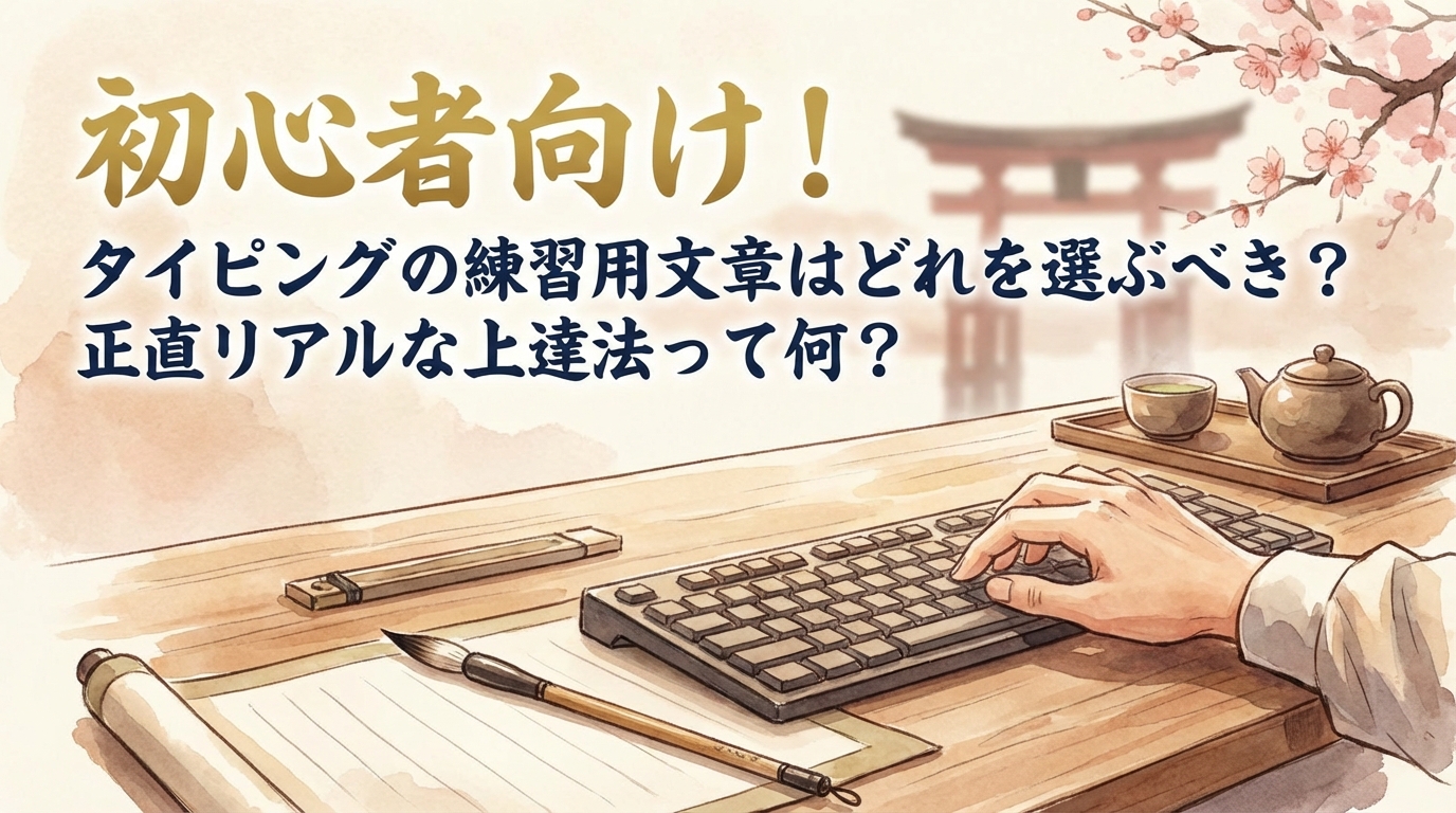 初心者向け！タイピングの練習用文章はどれを選ぶべき？正直リアルな上達法って何？