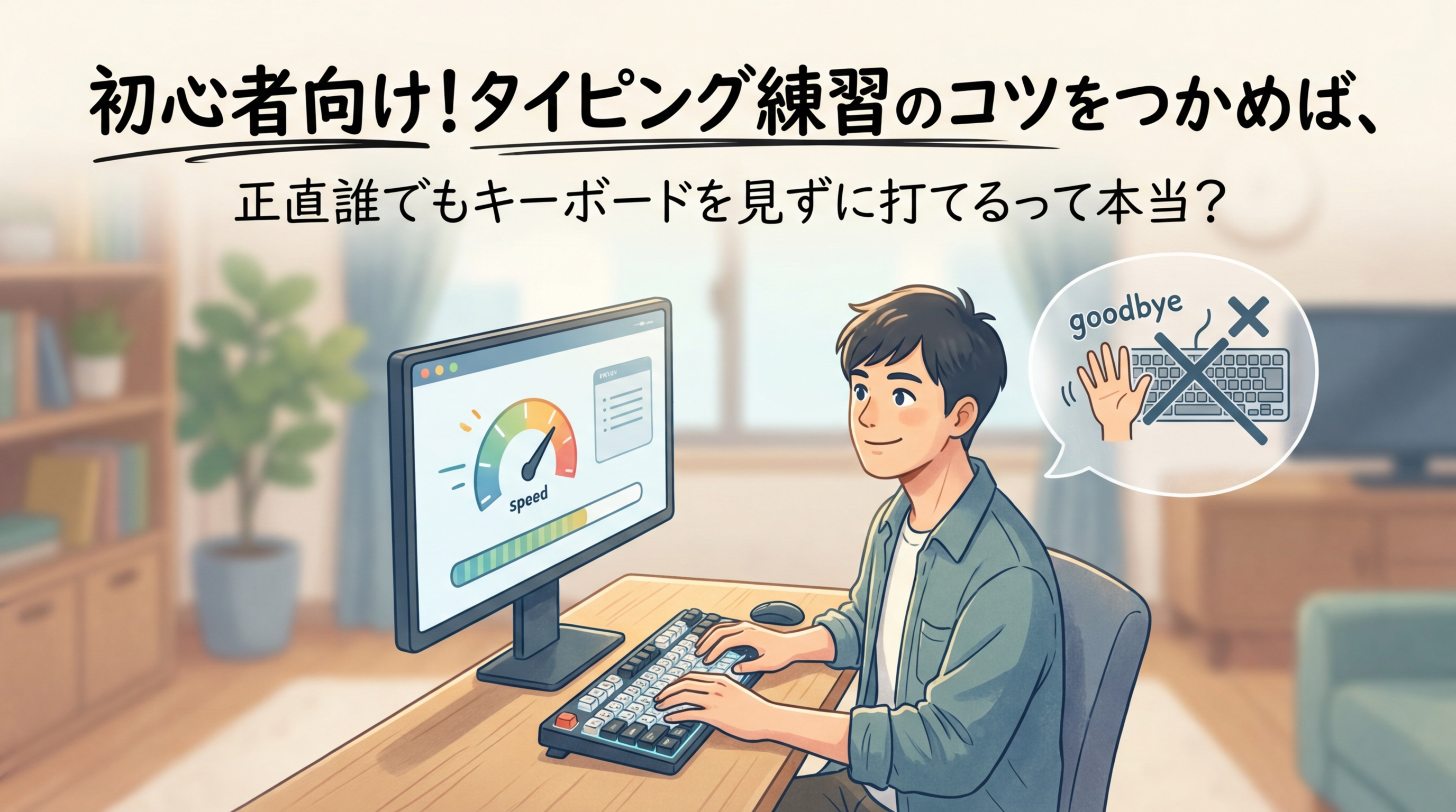 初心者向け!タイピング練習のコツをつかめば、正直誰でもキーボードを見ずに打てるって本当?