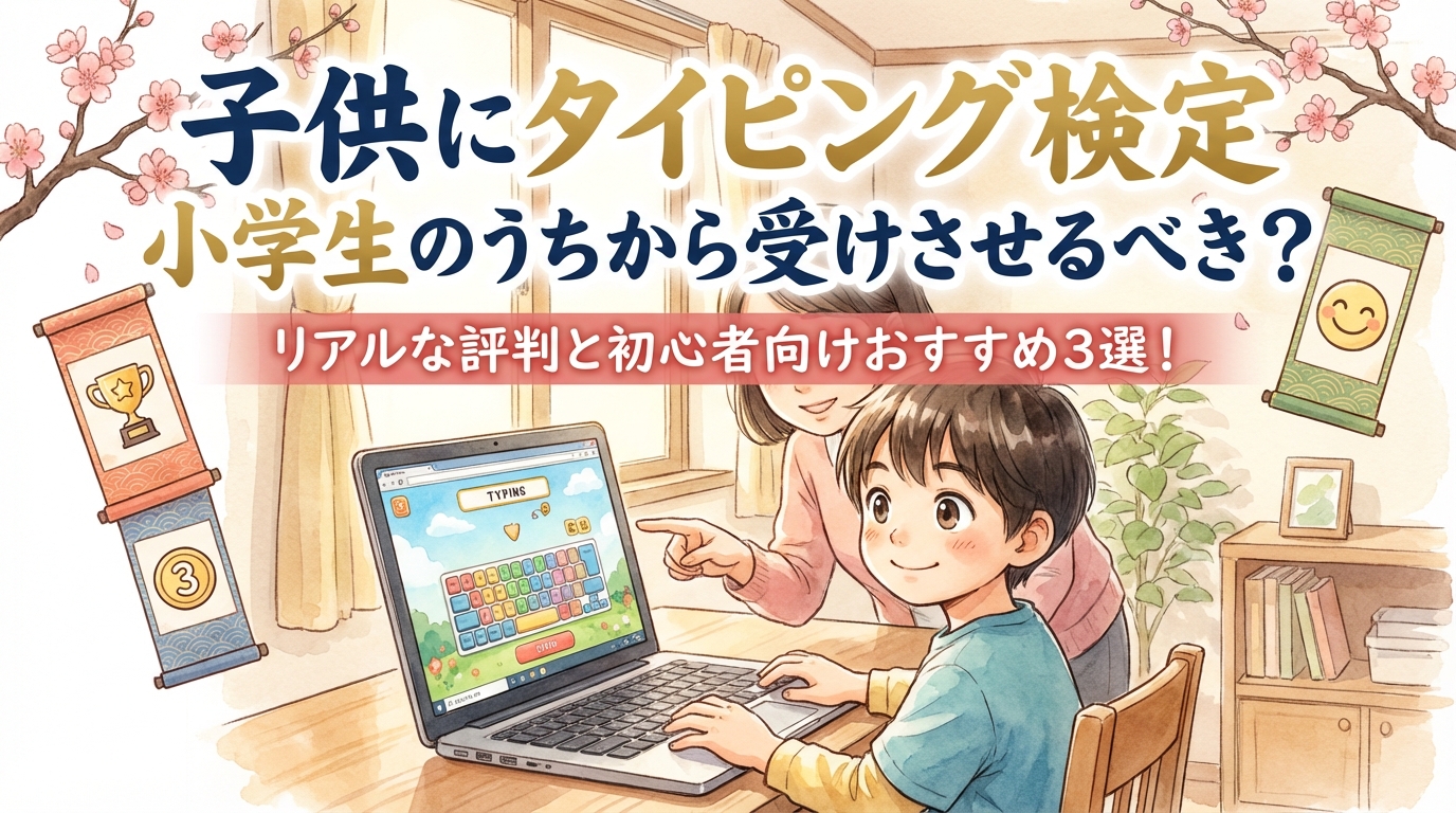 子供にタイピング 検定 小学生のうちから受けさせるべき？リアルな評判と初心者向けおすすめ3選！
